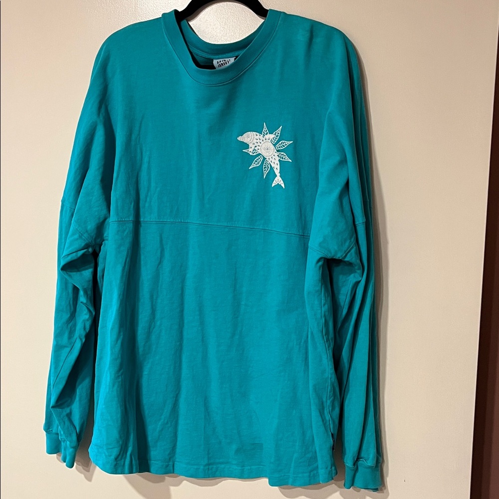 Sea World Dolphin Teal Spirit Jersey Top